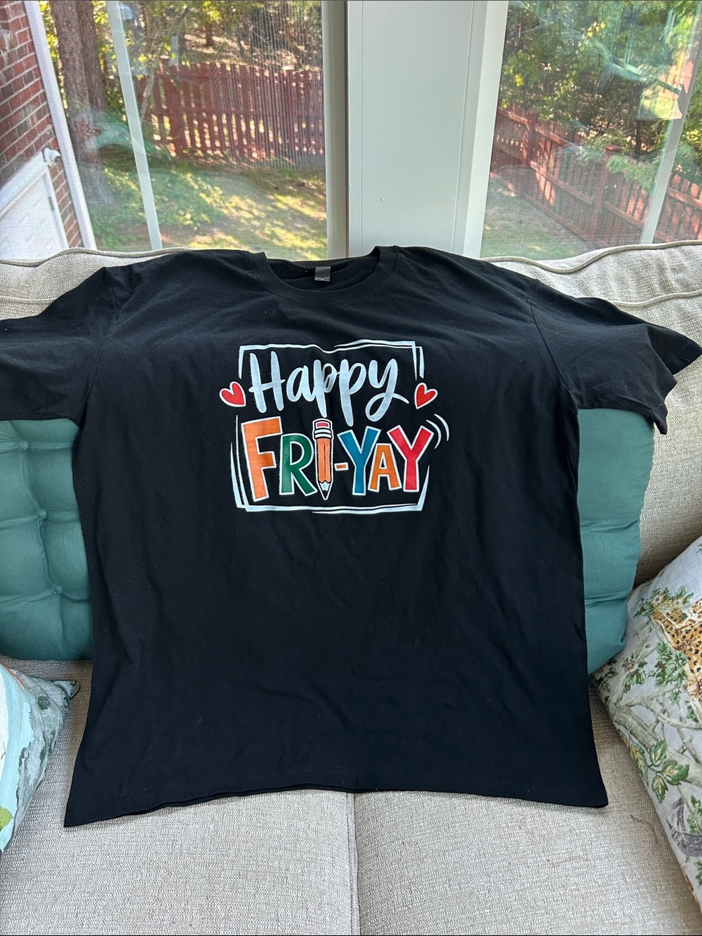 Happy Fri-Yay Graphic Tee - Black